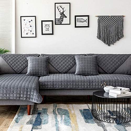 SOFA COVER Corduroy Velvet Couch Covers -Grey